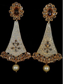 Reverse Ad Earrings With Meenakari Work